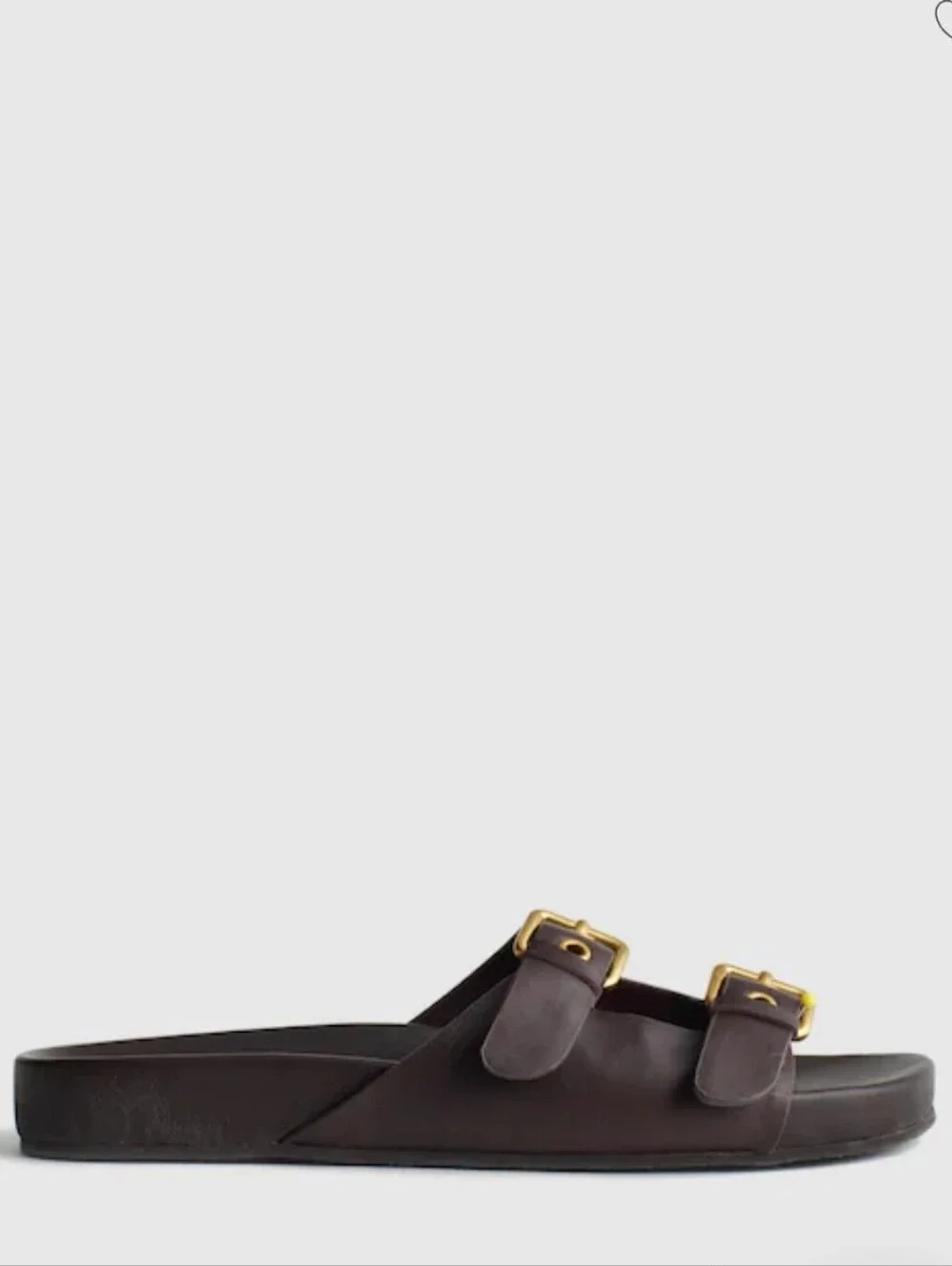 Madewell Cambria Double-strap Molded Footbed Sandals - Coffee Bean